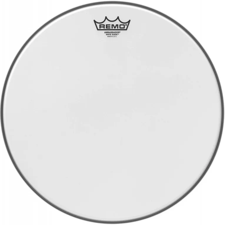 REMO White Suede 16" Ambassador