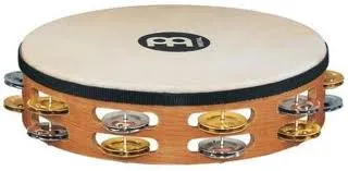 Tambourin Meinl 10" - Peau  De Chevre - 2 Rangs - Nickel/Cuivre