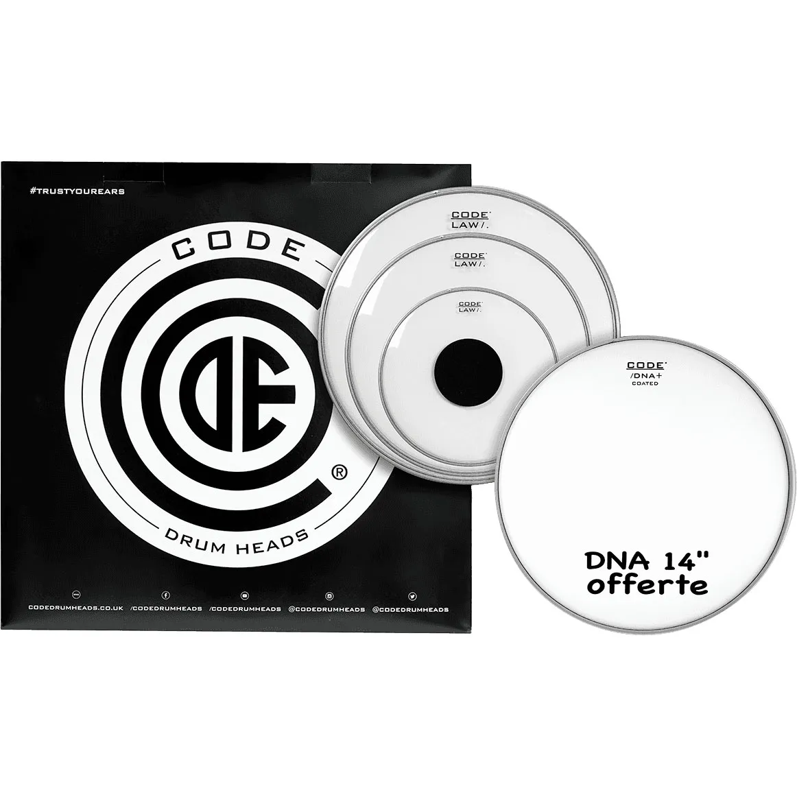 Pack CODE Law 10"/12"/14" Clear + Dna 14" Coated