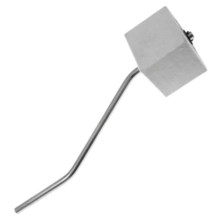 DANMAR 306BS Batte Grosse Caisse Feutre Carre Blanc - Tige Chrome Courbe Dble Pedale