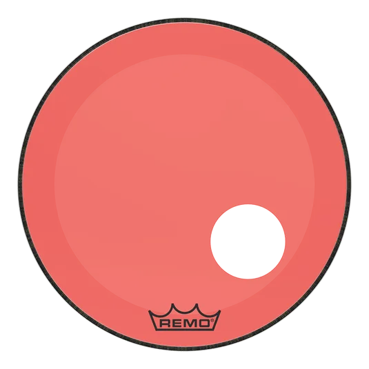 REMO Colortone 18" Powerstroke 3 Bass Red W/Hole