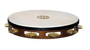 Tambourin Meinl Bois - Peau De Chevre - 1 Rang - Laiton - Brown