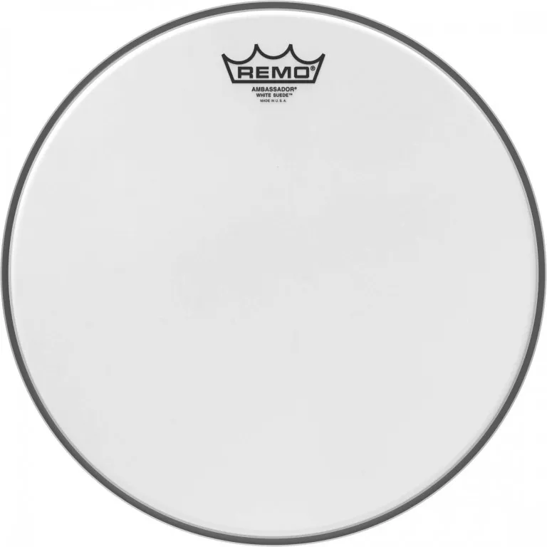 REMO White Suede 13" Ambassador