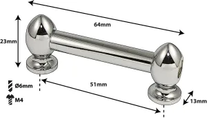 Coquille Spare Drum Tube Lug - Double Tirant - 51Mm