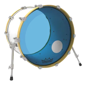REMO Colortone 22" Powerstroke 3 Bass Blue W/Hole