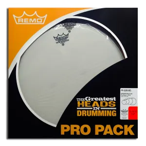 REMO Pack Emperor 12"/13"/16" Clear + Ambassador 14" Coated