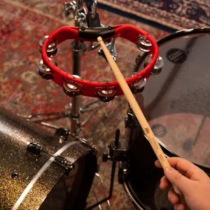 MEINL HTMT2R Tambourin Headliner Demi-Lune 2 Rangs Acier Red w/clamp