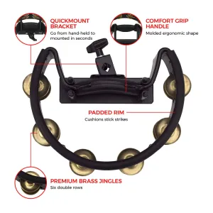 Tambourin Pearl Demi Lune - Laiton - Fixation