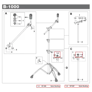 Gaine Nylon Pearl Pour Pied De Cymb