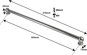 Coquille Spare Drum Tube Lug - Double Tirant - 265Mm