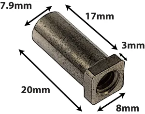 Cheminee Sparedrum Carree Snsq20B 20mm - Laiton (X4)