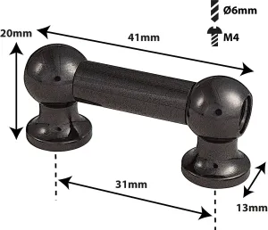 Coquille Spare Drum Tube Lug - Double Tirant - 31mm - Black