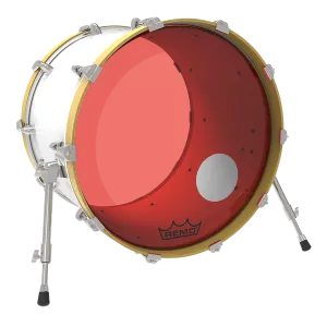 REMO Colortone 22" Powerstroke 3 Bass Red W/Hole