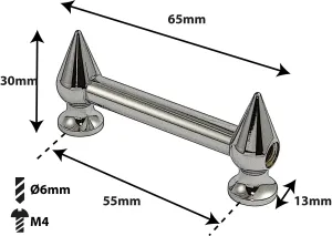 Coquille Spare Drum Tube Lug - Double Tirant - 55Mm