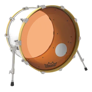 REMO Colortone 22" Powerstroke 3 Bass Orange W/Hole