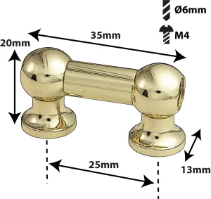 Coquille Spare Drum Tube Lug - Double Tirant - 25mm - Gold