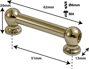 Coquille Spare Drum Tube Lug - Double Tirant - 51mm - Gold