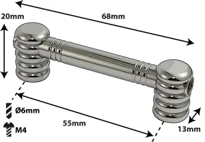 Coquille Spare Drum Tube Lug - Double Tirant - 55Mm