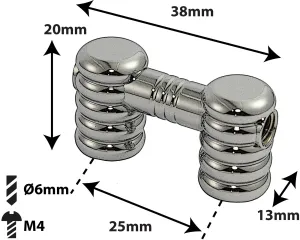 Coquille Spare Drum Tube Lug - Double Tirant - 25Mm