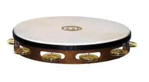 Tambourin Meinl Bois - Peau De Chevre - 1 Rang - Laiton - Brown