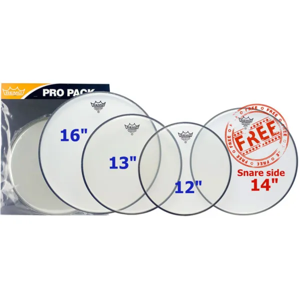 Produit REMO Pack Ambassador 12"/13"/16" Clear + Ambassador 14" Hazy Image