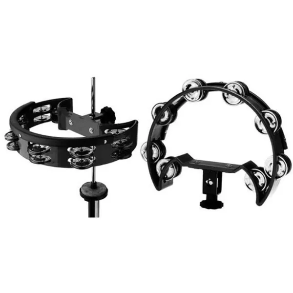 Produit Tambourin Stagg - Simple Demi Lune - 16 Cymb - Black + Attache Image