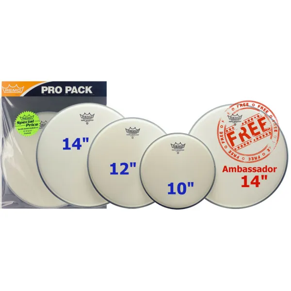 Produit REMO Pack Ambassador 10"/12"/14"Coated + Ambassador 14" Coated Image