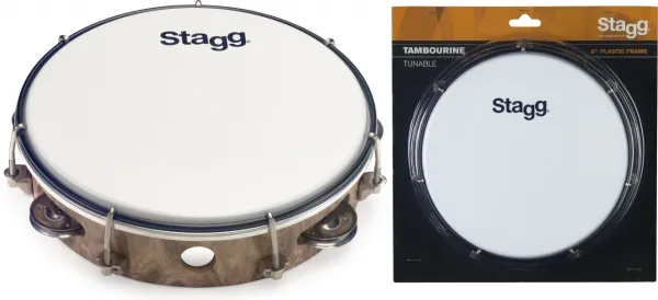 Produit Tambourin Stagg 08" Accordable - Peau Plastique - 1 Rang - Bois Image